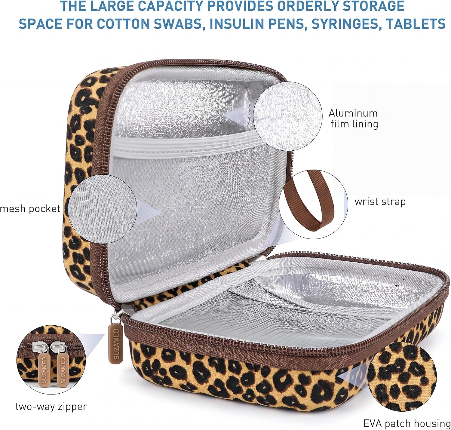 suzamed Fashion Pattern Insulin Cooler Travel Case TSA Approved,Print