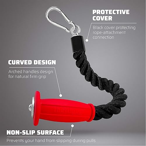 Miniatura 8 de Combinación definitiva de cuerda de tríceps: 30 pulgadas de agarre ergonómico antideslizante cuerda de tríceps desplegable y cuerda de tríceps de