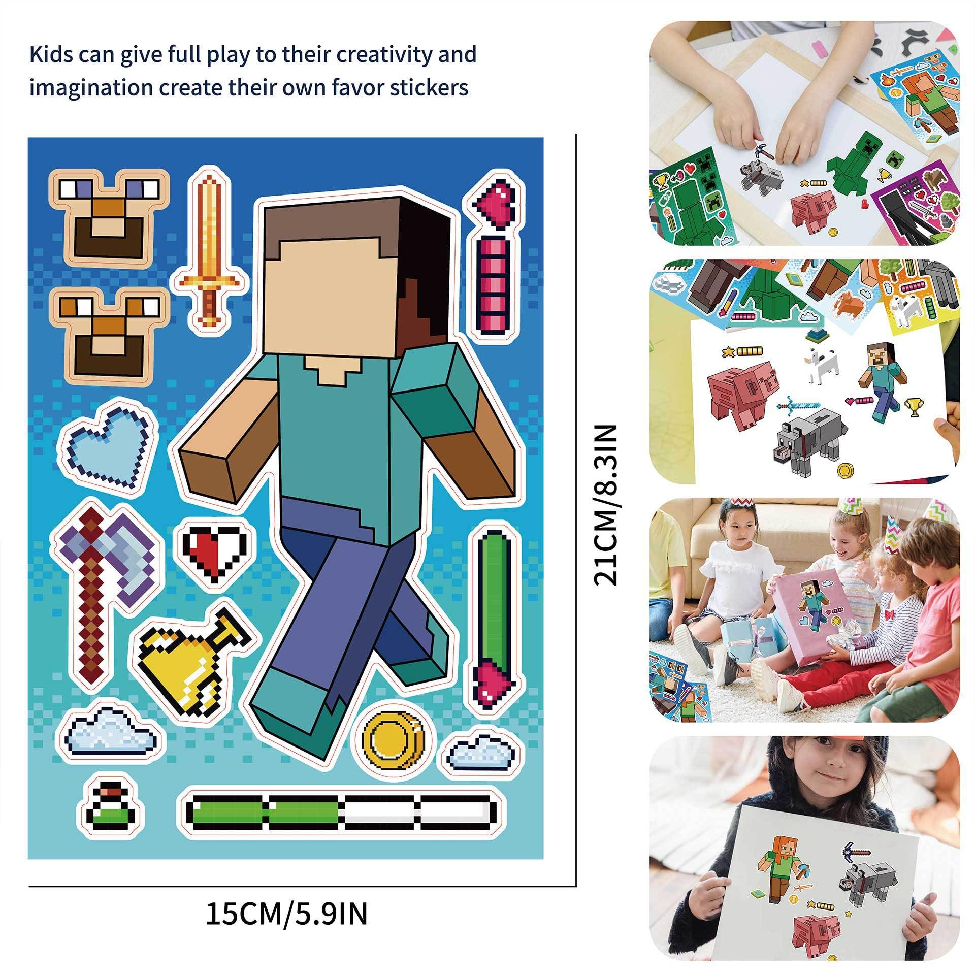 24 Pcs Game Face Stickers for Children Party Bags Make Your Own Stickers Characters DIY Stickers for Kids Party Favor Supplies Craft - Image 3