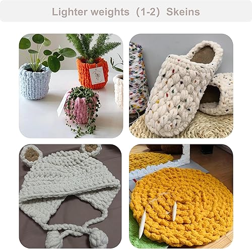 Miniatura 4 de Hilo grueso de felpilla para tejer en el brazo, para hacer tú mismo, manta de punto, cojín, cama, sofá, decoración del hogar (color beige, paquete