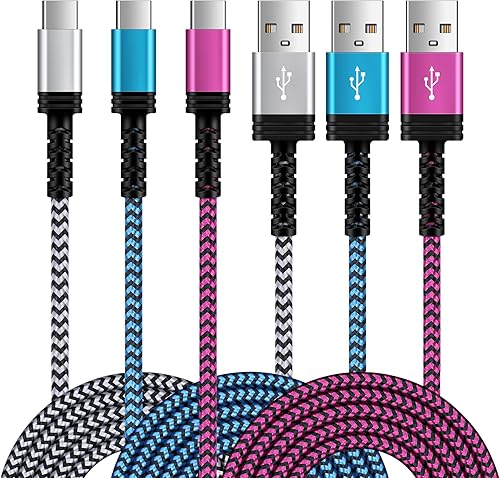 Cable de carga USB C de 6 pies3 unidades para iPhone 1515 Pro15 Pro Max15 Plus, cable USB tipo C de 3.1A cable de carga rápida para Samsung Galaxy