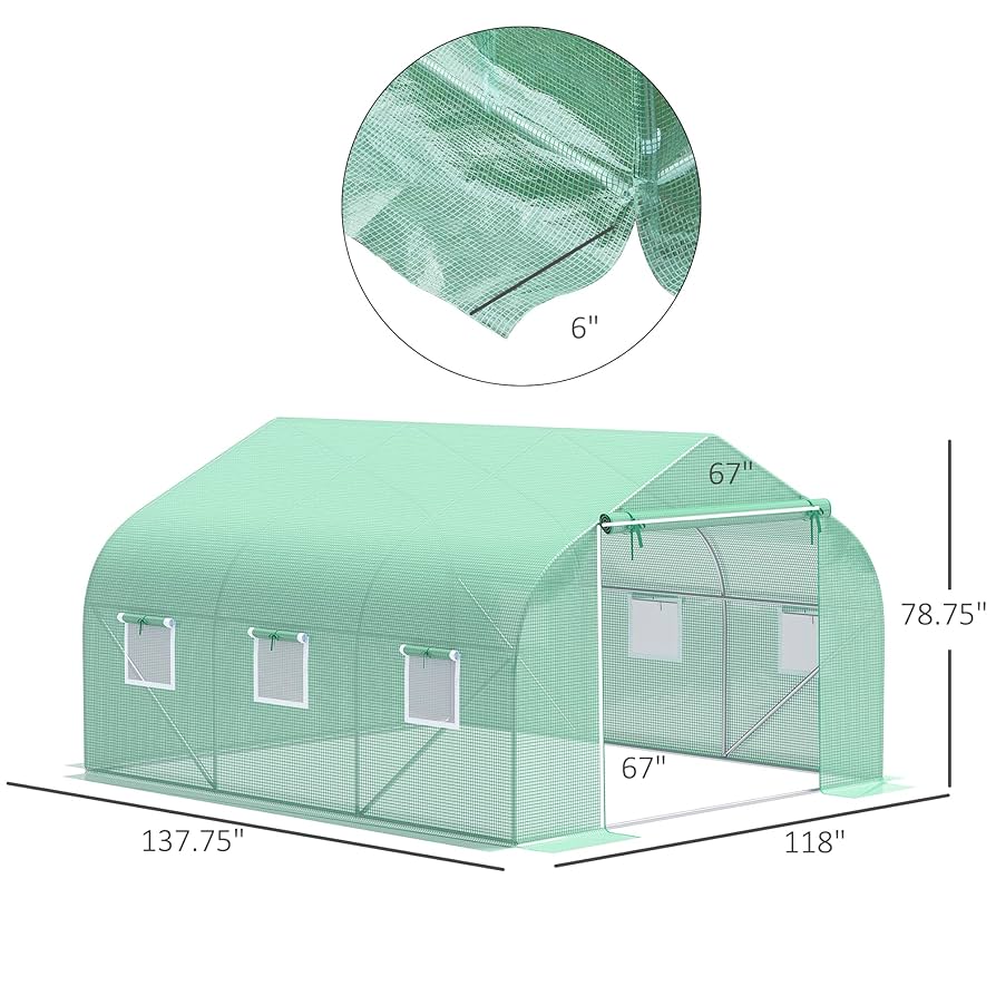 ①サウナテントQuadrangular Greenhouse Amazon.com : Outsunny
