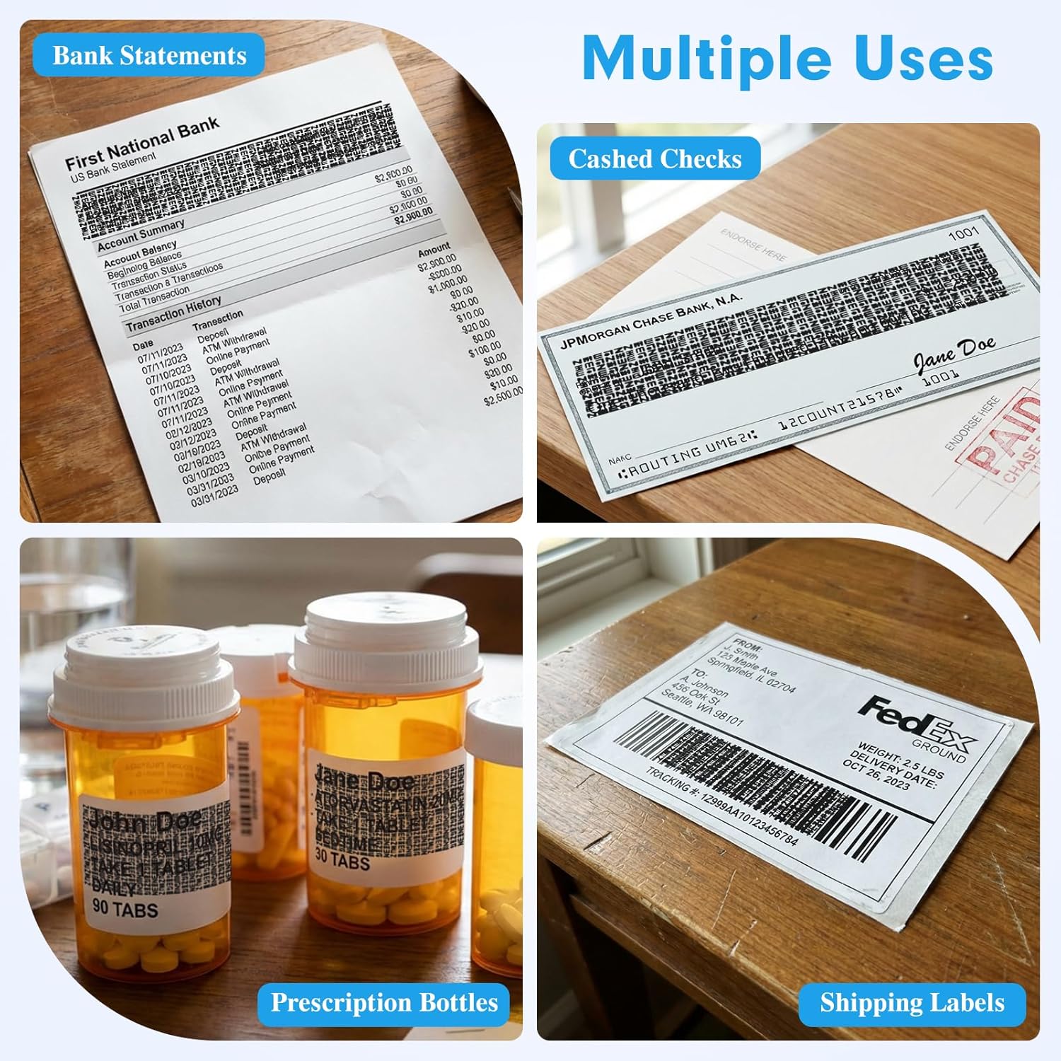 2 Pack Identity Theft Protection Roller Stamp, Protect Your ID Theft Protection Roller Stamp, Confidential Stamp for Mail Address ID Blackout Privacy & Security image 5 of 6 B0GD6VBF59