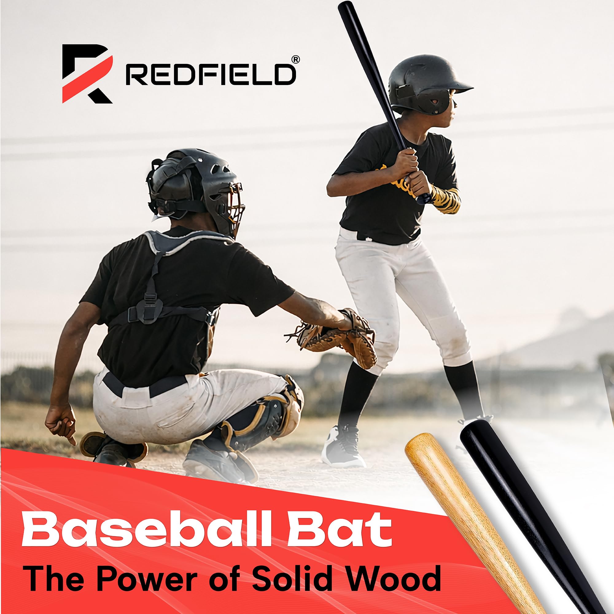 Redfield - Mazza da Baseball in Legno Massiccio Ecologico 30 Pollici (76 cm) - Colore Legno