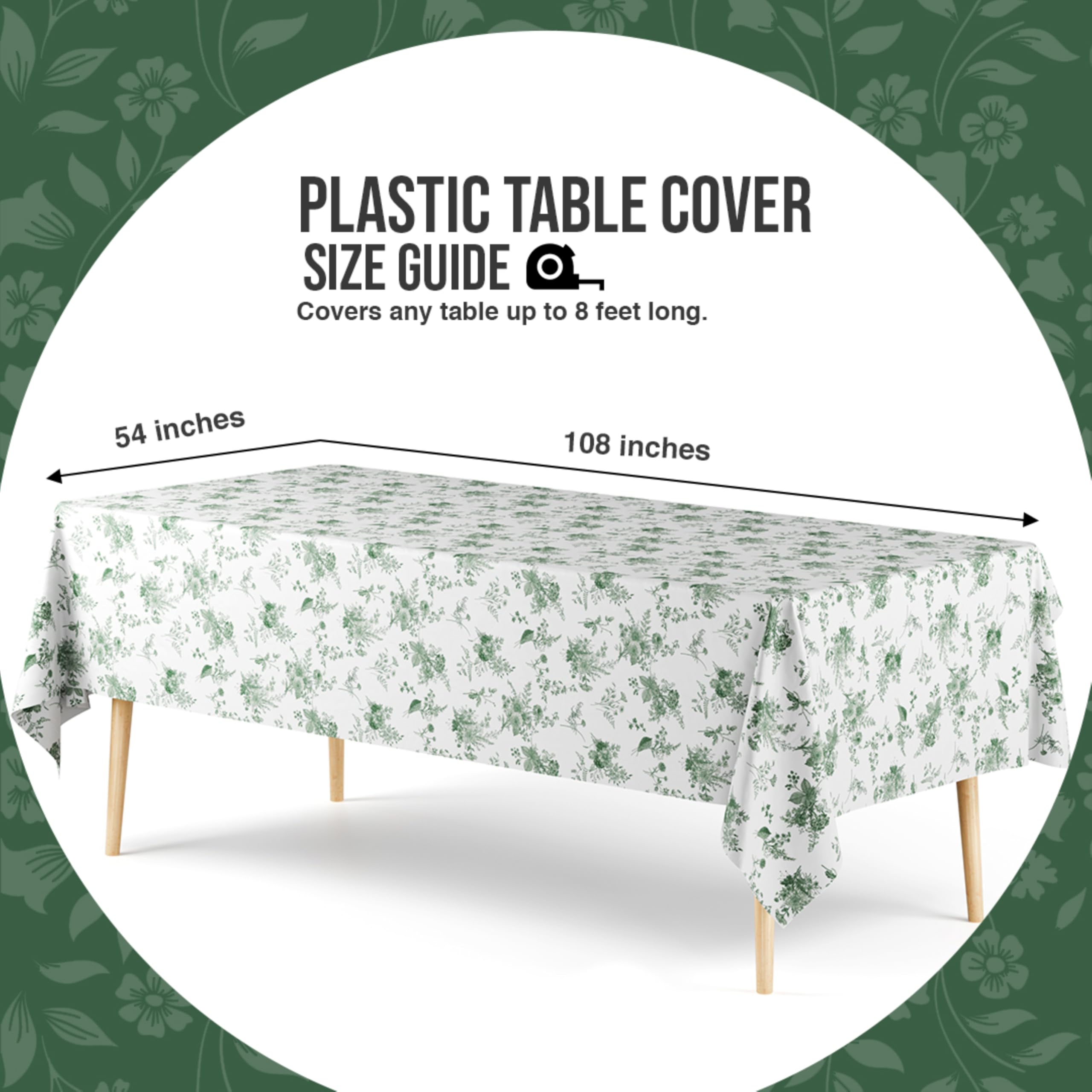 Amazon｜Trendables 花柄プラスチックテーブルクロス 2枚パック