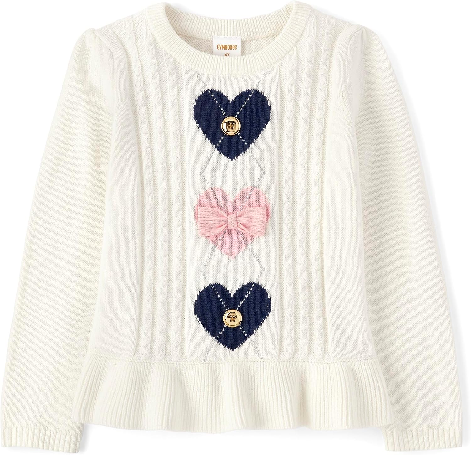 Gymboree Girls' and Toddler Long Sleeve Peplum Pullover Sweater