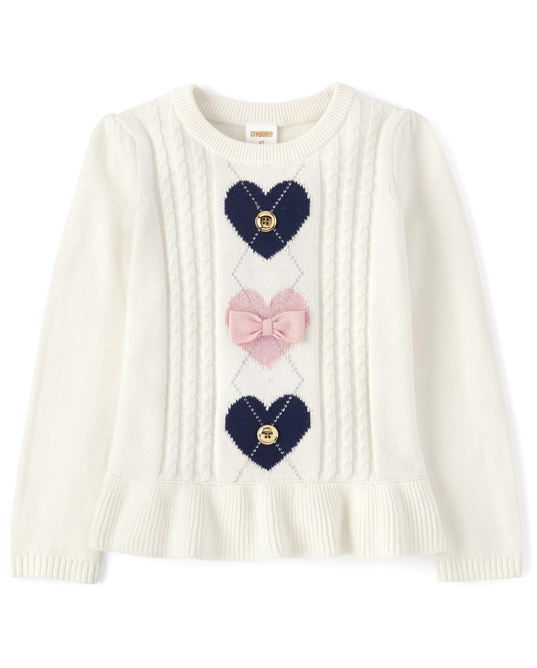 Gymboree Girls' and Toddler Long Sleeve Peplum Pullover Sweater