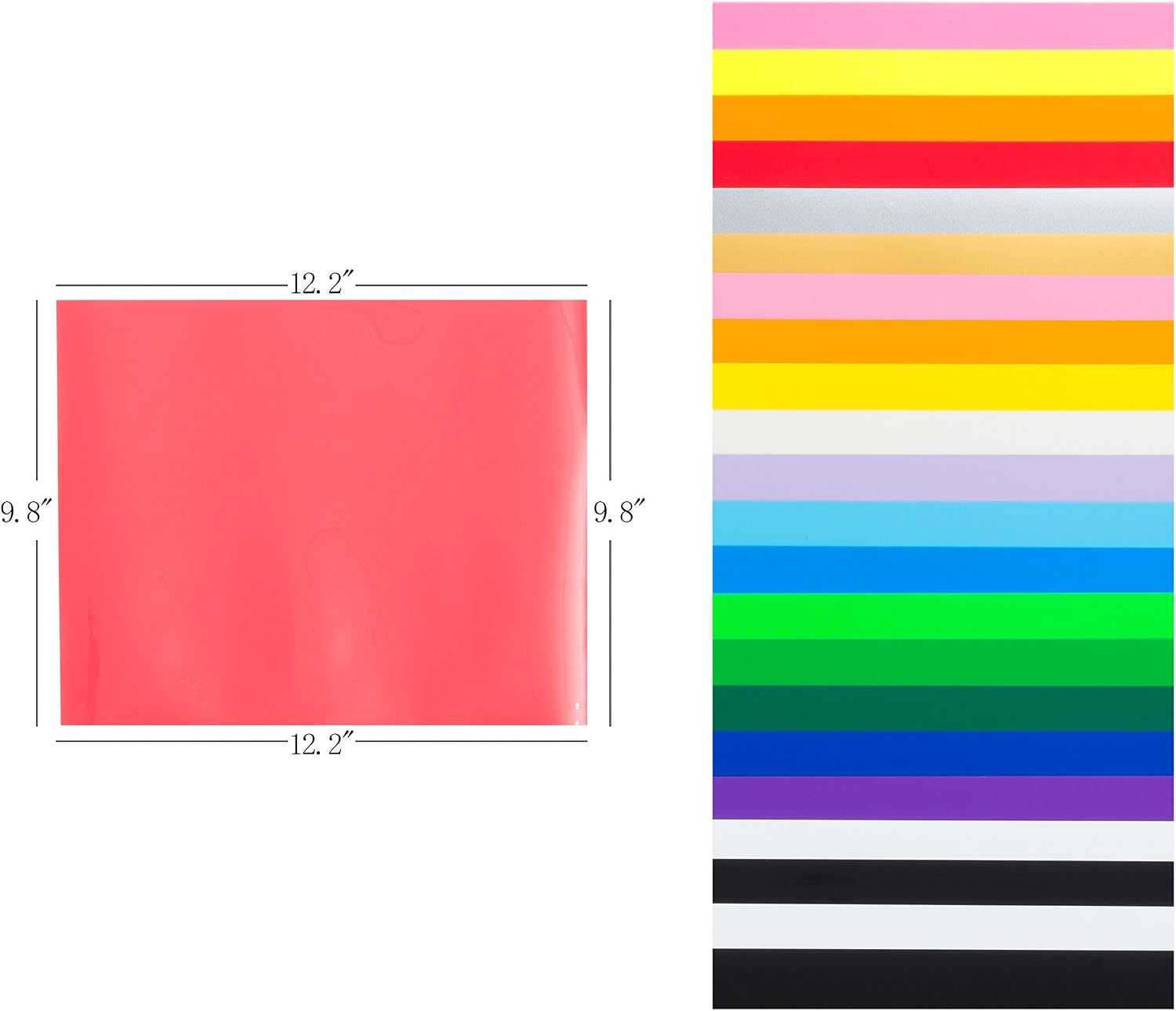 Bright Idea Supplies Heat Transfer Vinyl Bundle - 23 Sheet Pack of HTV Vinyl - Iron On Vinyl Assorted Colors and Glow in the Dark HTV Bundle - Iron on Vinyl for Cricut, Silhouette Cameo and Heat Press