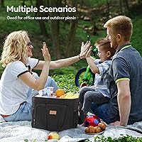 Vista 5 de Lifewit - Bolsa de almuerzo grande aislada, lonchera suave con enfriamiento para adultos, hombres, mujeres.