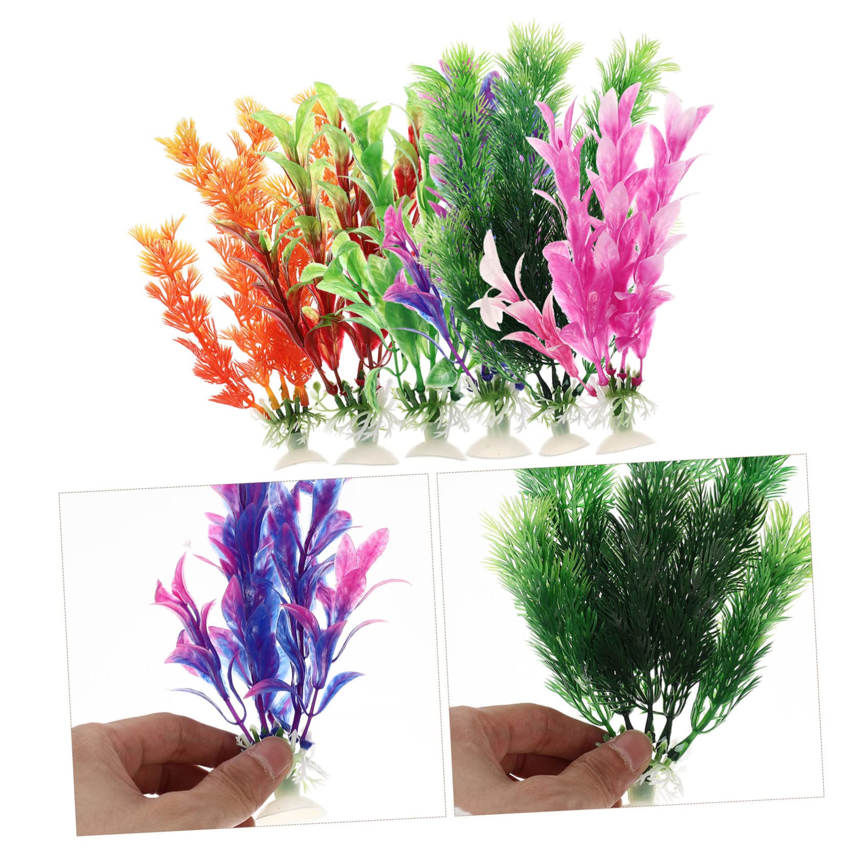 FOMIYES 24piezas Plantas Artificiales para Acuarios De Decoración Acuática Resistente Al Desgaste Accesorios De Acuario De Decoración Natural para Peceras y Terrarios
