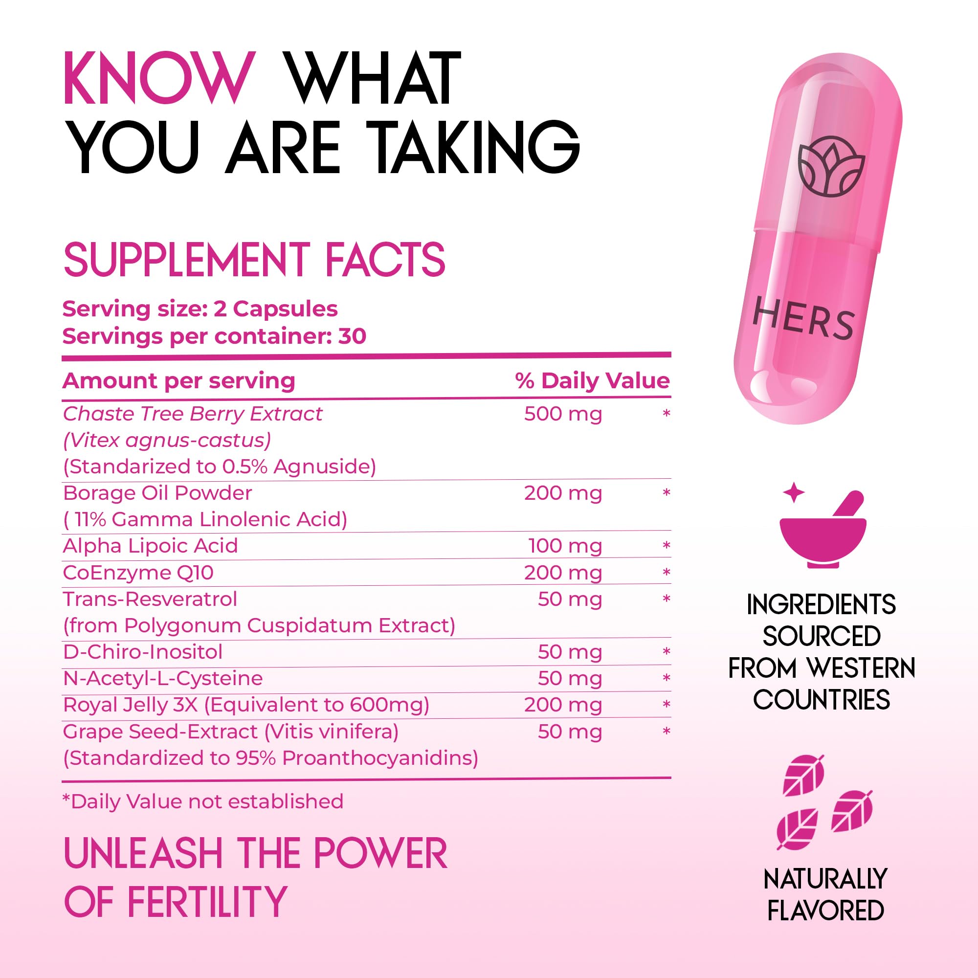 Ultra Hers Fertility Supplements for Women, 30-Day Supply — Amazon image 2