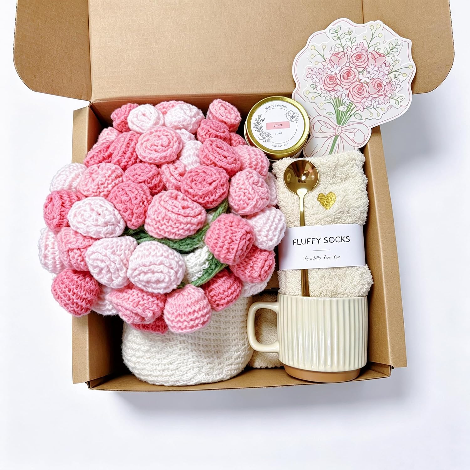 Mother's Day and Get Well Gifts for Women,Birthday Gifts Basket for Women,Relaxing Spa Care Package With Flower Bouquet Blanket,Unique Self Care Gift Basket for Mom, Wife, Friends (Rose)