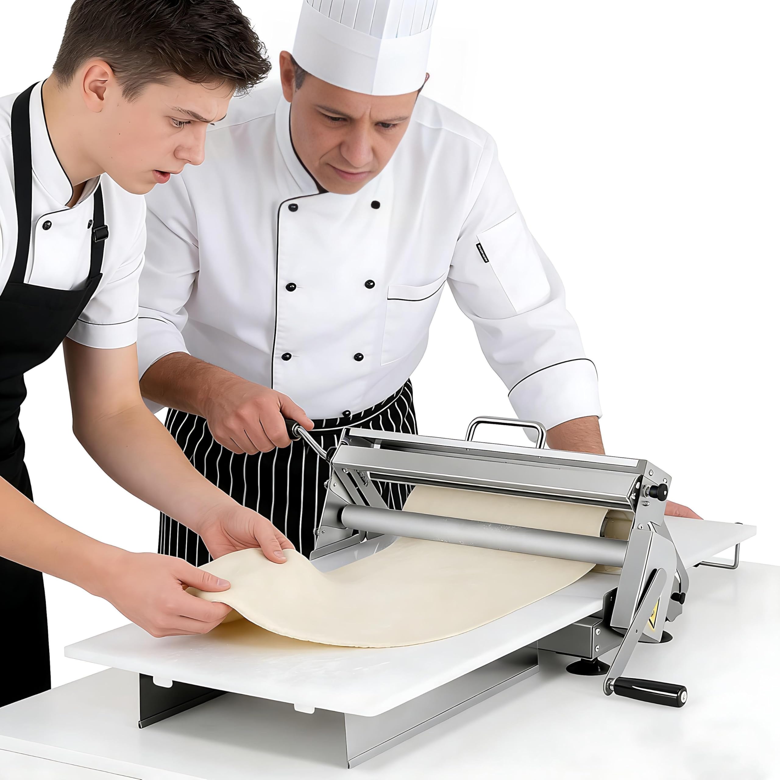 Machine à plastifier la pâte, épaisseur commerciale réglable de 0,2 à 25 mm, rouleau de table en acier inoxydable pour pâtisseries, croissants et pizzas