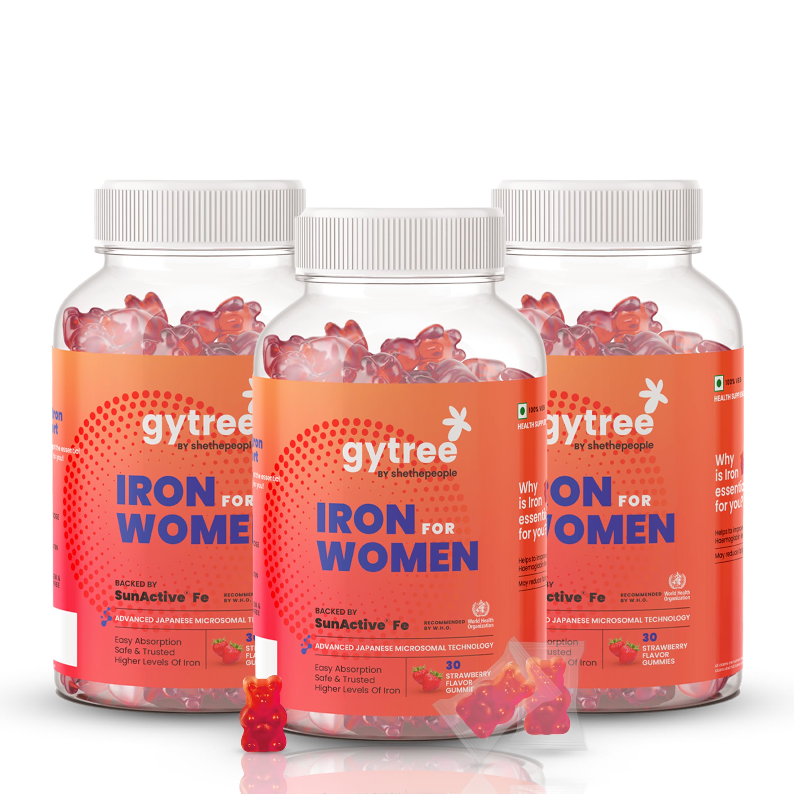 Gytree Iron Gummies for Women with W.H.O.-Recommended SunActive Fe | Pregnancy-Safe Clinically Proven Iron Supplement for Women | Supports Haemoglobin & Immunity | Helps Treat Anaemia | Pack of 60 — Amazon image 11