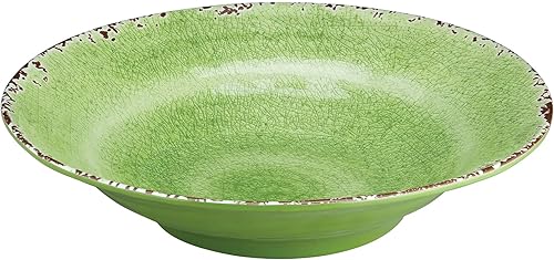 Supreme Housewares Tazón grande de melamina de 16 pulgadas para mezclar, sin BPA, para embutidos, alimentos, frutas y ensaladas (crujiente, verde)
