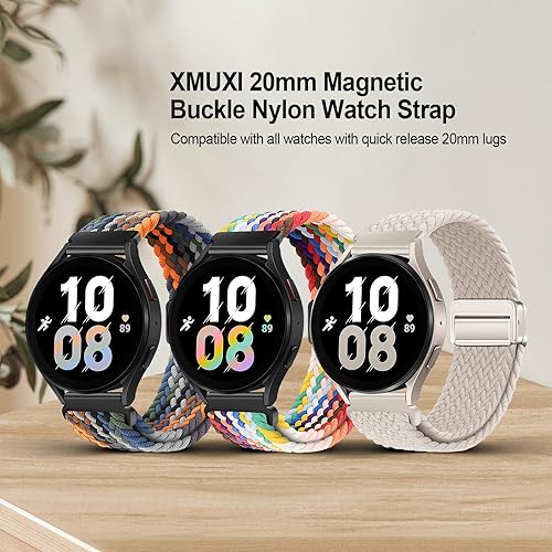 Miniatura 2 de 20mm Watch Band Compatible with Samsung Galaxy Watch 654 40mm 44mmWatch 5 Pro 45mmWatch 64 Classic Band 43mm 47mm 42mm 46mm, Magnetic Nylon