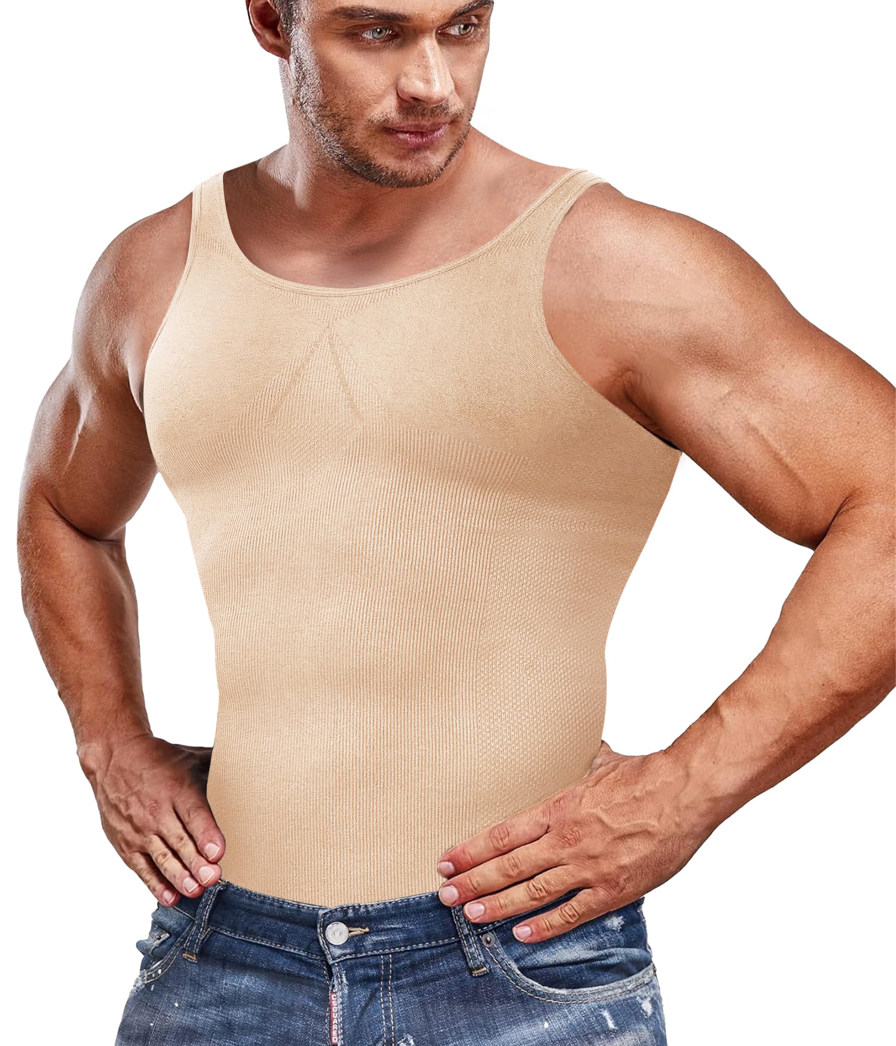 Canotta Dimagrante Uomo T Shirt Modellante Canotta Contenitiva Snellente Shapewear Maglietta Compressione Canottiera Sportiva Fitness