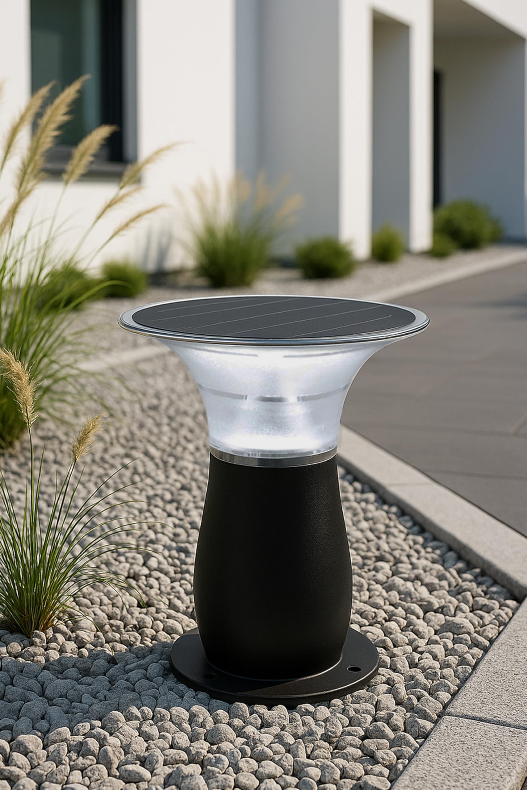 Arnusa Gartenleuchte Power Solarleuchte Helle 360 lm Solarlampe Wegeleuchte Gartenlampe Sockelleuchte kabellos Außenleuchte Terrassenbeleuchtung warmweiß und kaltweiß einstellbar 29x23,5 cm 4000 mAh