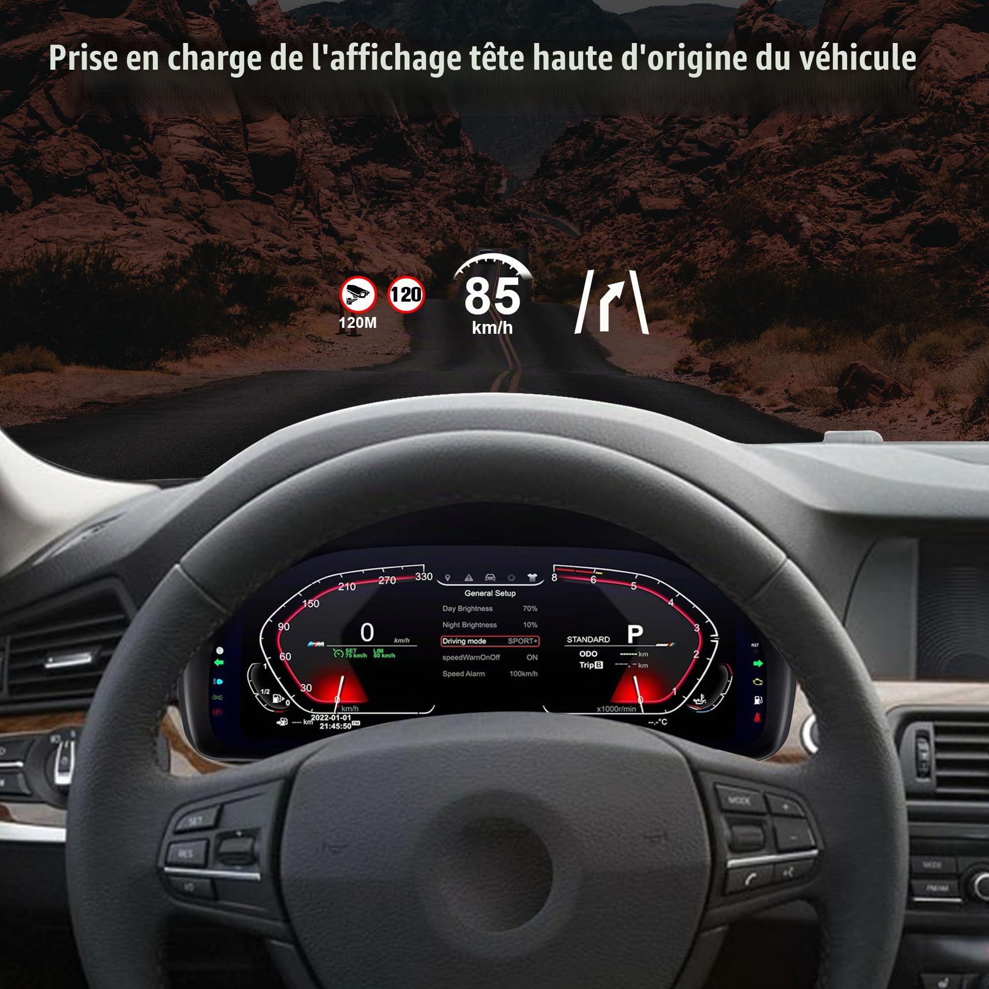 Tableau de bord digital 12.3'' pour BMW 5/6/7/X3/X4/X5/X6 F01 F07 F10 F15 F16 F18 F25 F26 speedometer dashboard