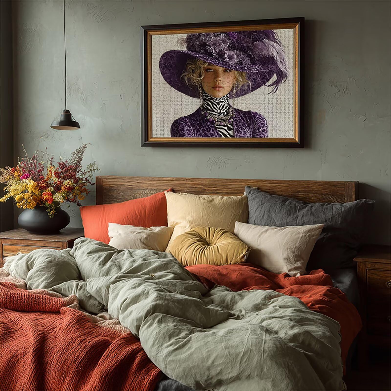 Puzzle 3000 elementów dla dorosłych, fioletowe, drewniane puzzle, 122 x 81 cm, części ściśle do siebie pasują, dla mężczyzn, kobiet, starszych seniorów, dekompresji, letnia dekoracja ścienna, prezenty
