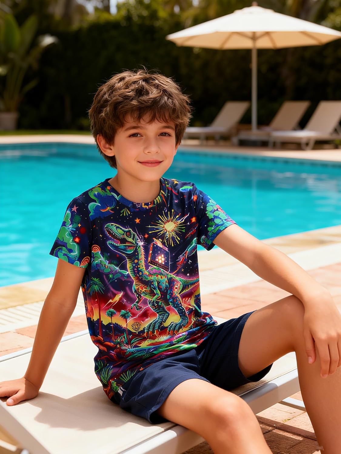 uideazone Boys Girls 3D Graphic Printed T-Shirt Crewneck Short Sleeve Tees 6-14 Years - Image 3