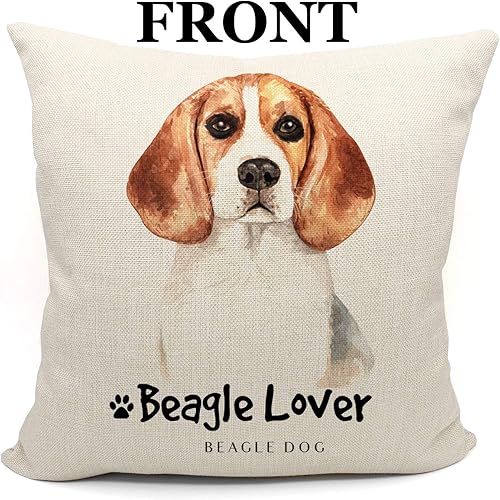 Miniatura 2 de Divertida funda de almohada reversible para perro Beagle, regalos para amantes de los perros, regalos para amantes de los beagle, regalos de mamá
