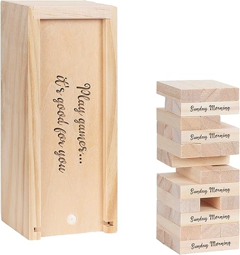 WE Games Mini torre de apilamiento de bloques de madera grabada personalizada - 5.5 pulgadas