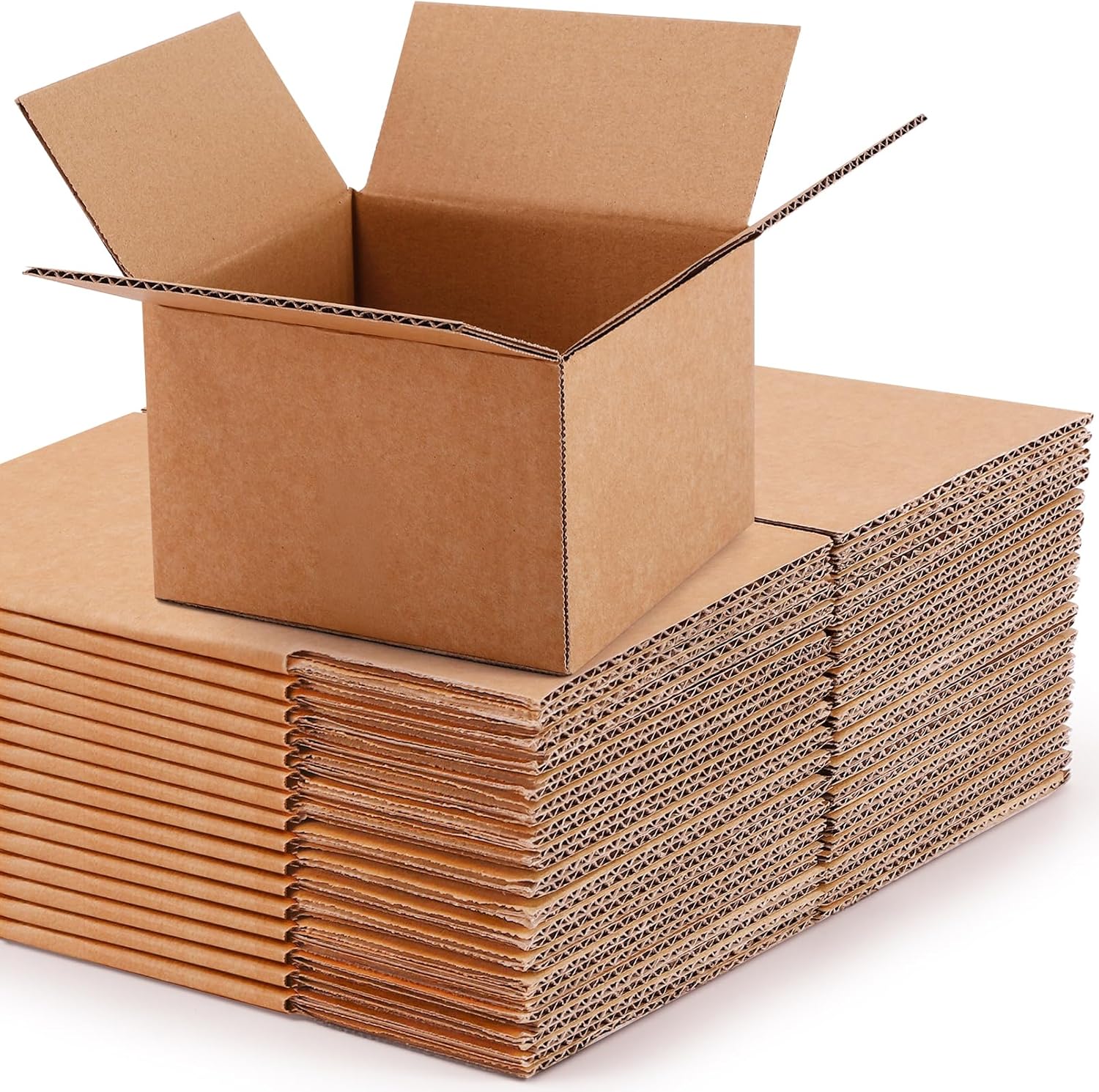 30 Pack Shipping Boxes, 6X6X4 Small Corrugated Boxes, Brown Corrugated Cardboard Box Bulk, Small Mailing Packing Box for Home or Business Packing Moving Mailing