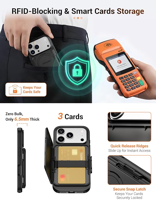 PROfezzion for iPhone 18 Pro/17 Pro Case Wallet 3-Card Holder with MagSafe by PROfezzion - Used condition - Image 3