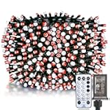 Christmas Tree Lights Outdoor Cluster Lights - 1000 LED 50 Ft Christmas Firecrackers String Lights, 12 Modes Timer Remote Waterproof Plug in Twinkle Lights for Xmas Tree, Red ＆ Cool White