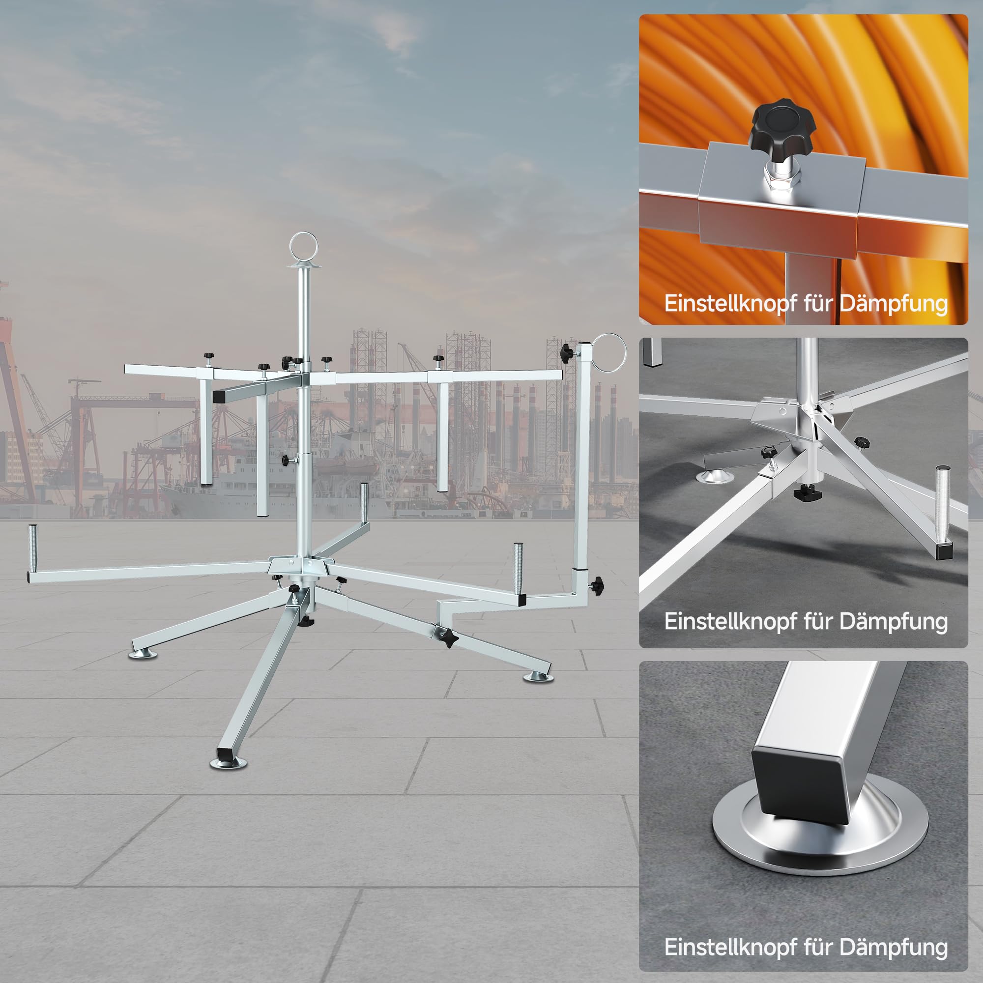 Avvolgicavo per riscaldamento a pavimento, tubo max. 300 kg, portata 600 m, lunghezza rotolo per tubo PEX, PERT, AL/PEX con custodia