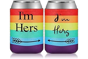 Gifts for Lesbians Engagement Party Decorations 3 Pcs Rainbow Can Coolers Sleeves with Velvet Bags