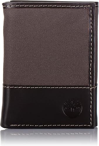 Timberland Mens Two-Tone Piel Auténtica TrifoldCartera Timberland Mens Two-Tone Piel Auténtica TrifoldCartera