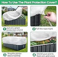 Vista 5 de Cubiertas para Plantas con Protección contra Heladas, Paquete de 2, Cubierta Rectangular para Cama de Jardín Elevada de 4.1 x 2 x 1.6 pies