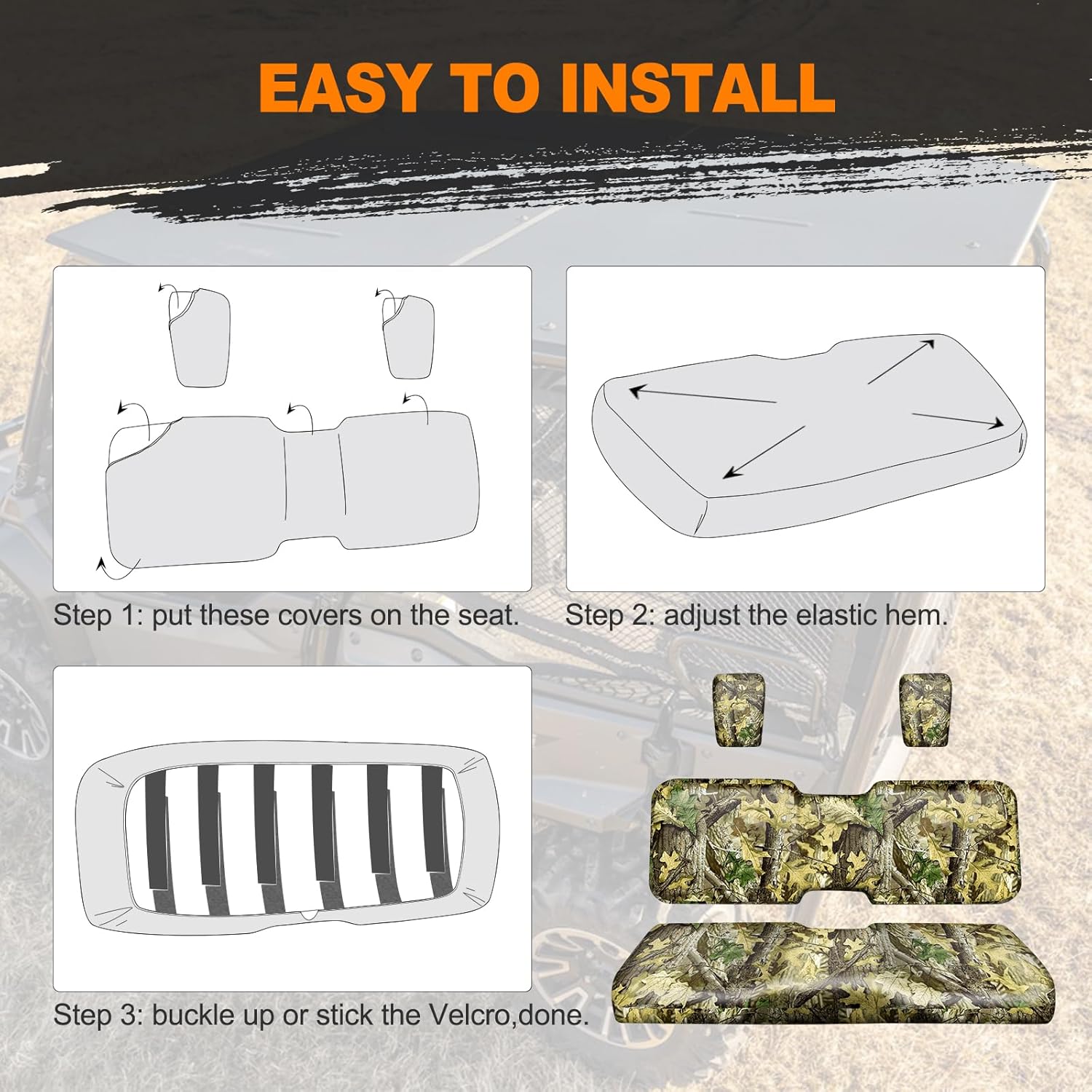 BORDAN UTV Seat Cover for Pioneer 1000/1000-5/1000-6 2016-2025, 1680D Heavy Duty Camo Seat Covers for Pioneer Full Protection Outdoor Waterproof Bench Seat Cover(4 PCS)