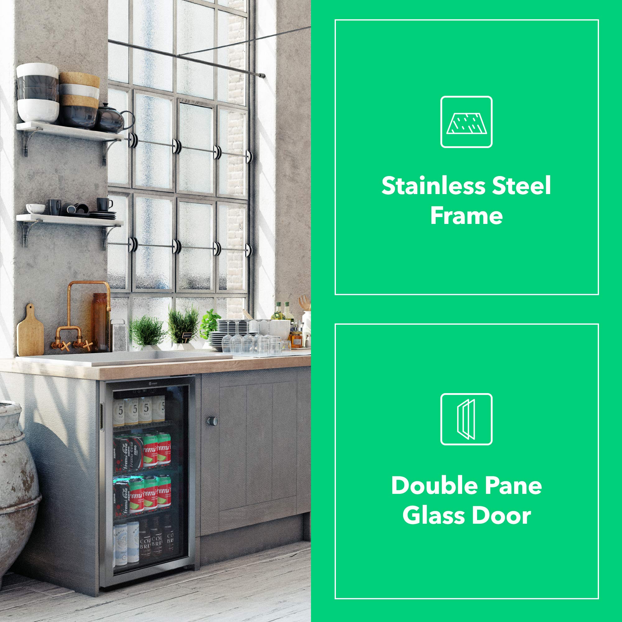 Vremi Beverage Refrigerator and Cooler 100 to 120 Can Mini Fridge