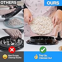 Vista 3 de 3 Layer Pro Chicken Shredder with Removable Tray, Meat Claws, Brush - 10'' Chicken Breast Shredder Tool Twist, Meat Grinder Machine, Meat Shredder