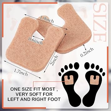 Boao 30 Pcs Callus Pad for Feet U Shaped Horseshoe Metatarsal Corn Cushion