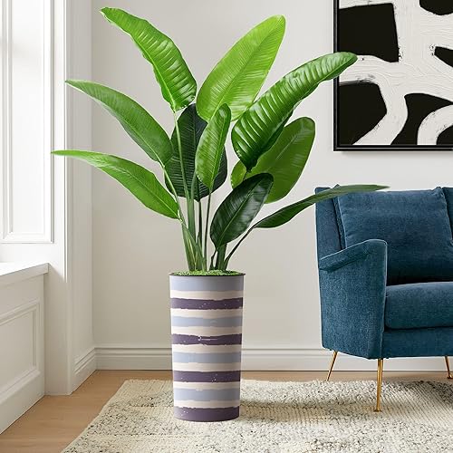 Miniatura 3 de Árbol artificial en maceta, hoja de plátano falsa de seda para decoración del hogar en interiores y exteriores, altura total 66 pulgadas (macetero +