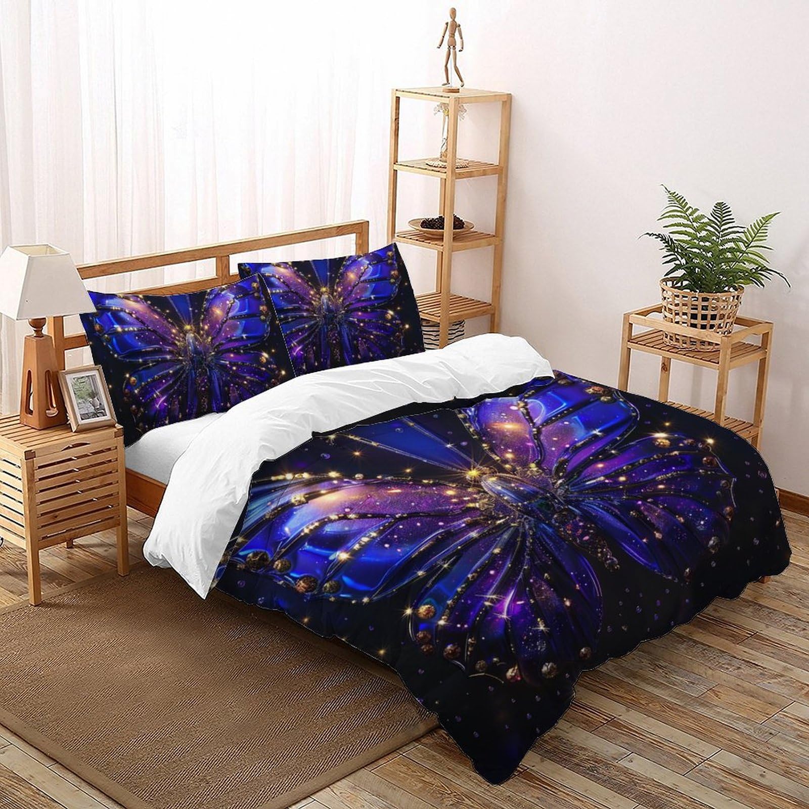 Housse de couette papillon violet 3D pour transformer votre chambre