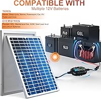 Vista 6 de SUNER POWER 12V Solar Panel Kit 30W, High Efficiency 30 Watt Solar Panel + Ultra-Smart 10A MPPT Charge Controller, Solar Battery Trickle Charger