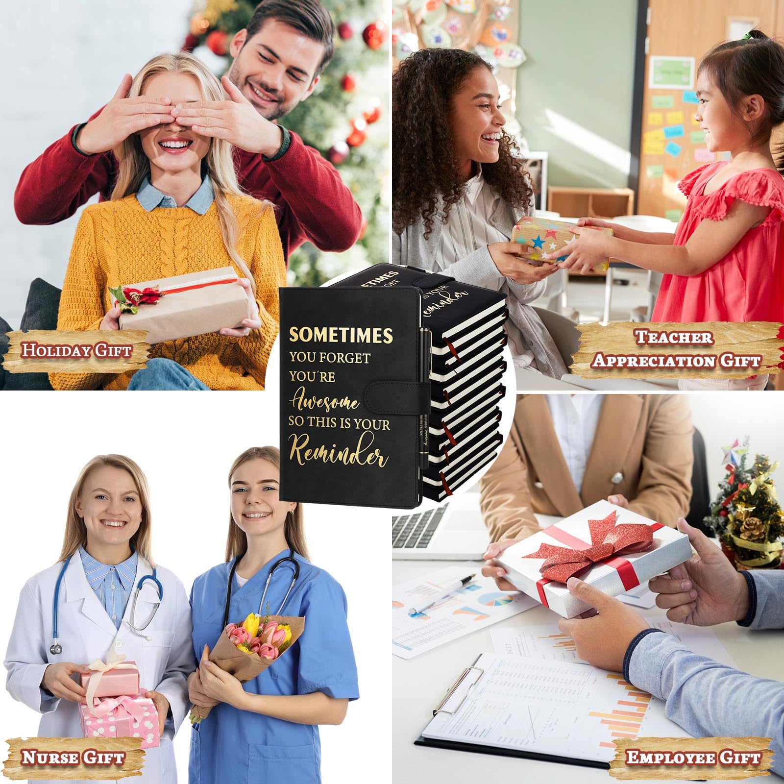 Kosiz - 20 Cuadernos De Piel A5 Inspiradores A Granel Con Bolígrafos Motivacionales Para Profesores, Enfermeras, Compañeros De Trabajo, Personal Voluntario, Equipo De Agradecimiento, Regalos De