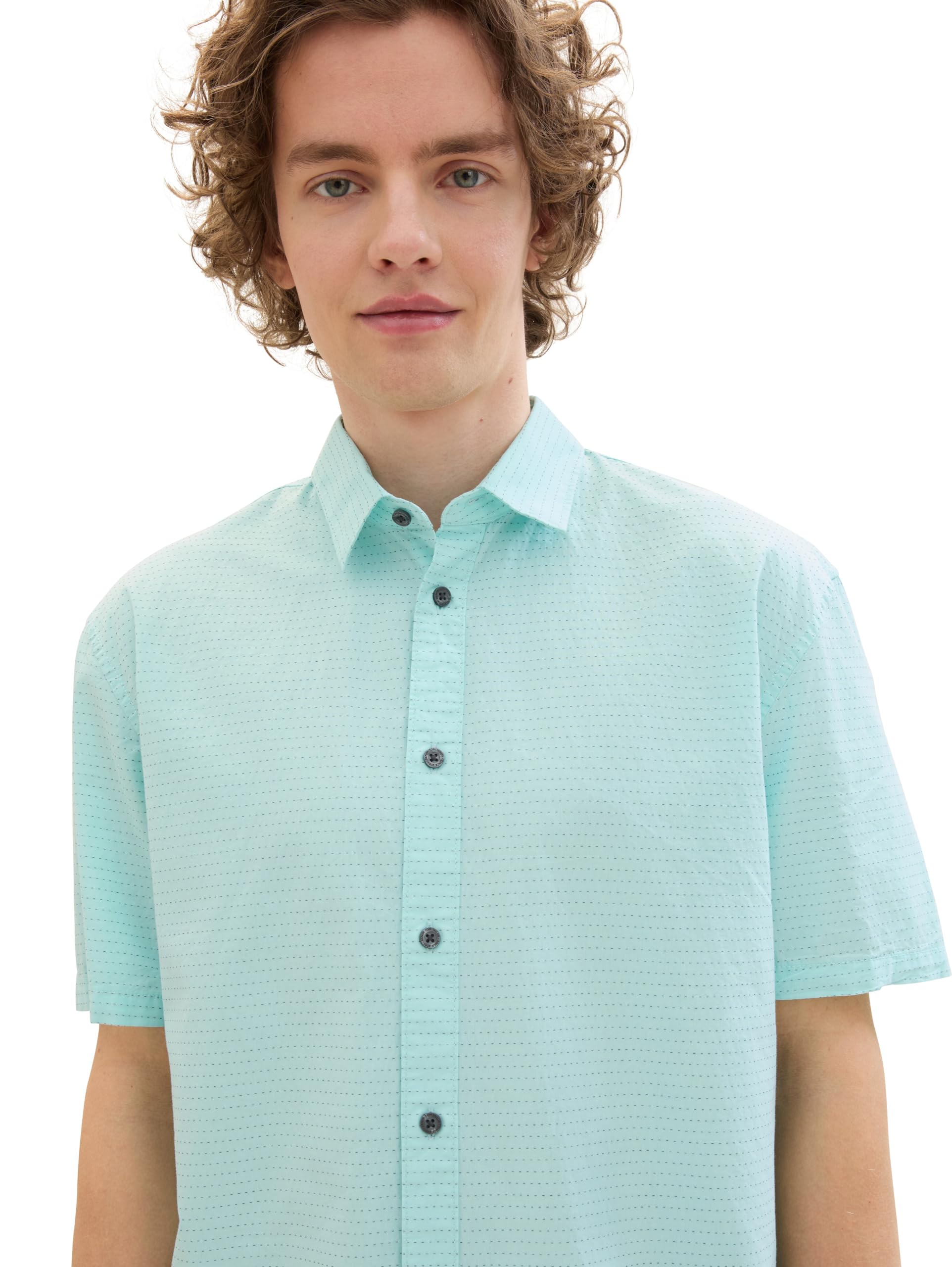 TOM TAILOR Denim Herren Relaxed Fit Kurzarm Hemd