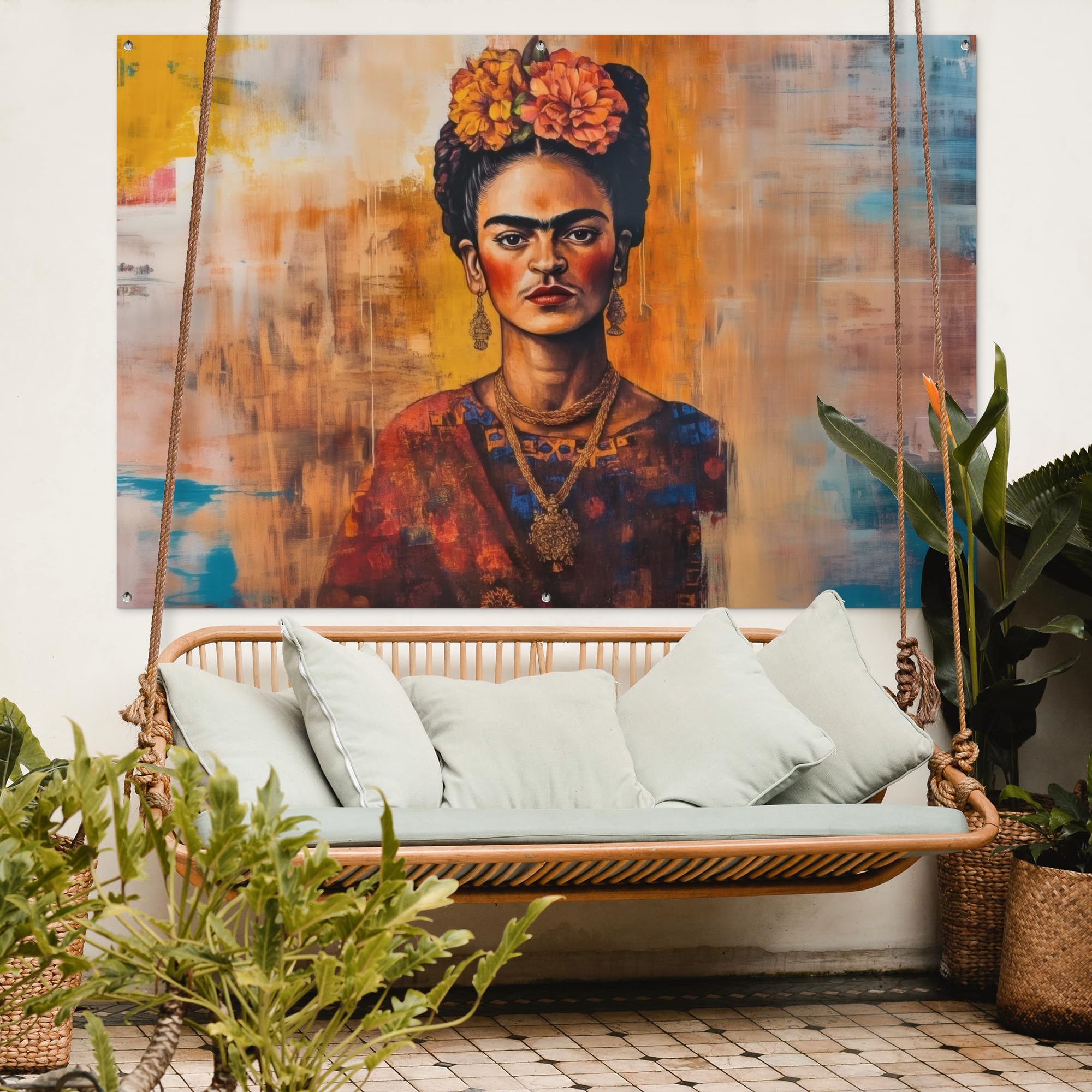 MuchoWow© Poster De Jardin Decoracion Balcón Wall Decoration Adornos Pared | 180x120 cm - Terraza Exterior Decoración Patio Posters Decorativos Retrato - Joyería - Pintura