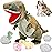 MorisMos Dinosaur Stuffed Animals Set,23.6\'\' Big Stuffed Dinosaur Mommy + 3 Baby Dino Toys+3 Plush Dino Eggs, Boy Girl T-Rex Toys for Kid Birthday Gift,Realistic T-rex, CPC Certified,Machine Washable