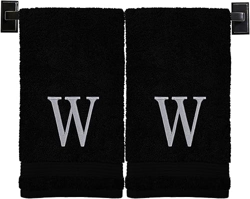 Miniatura 1 de Custom Luxury Towels Juego de 2 toallas de mano con monograma, algodón turco auténtico, certificado Oeko-Tex, toallas personalizadas, toallas de