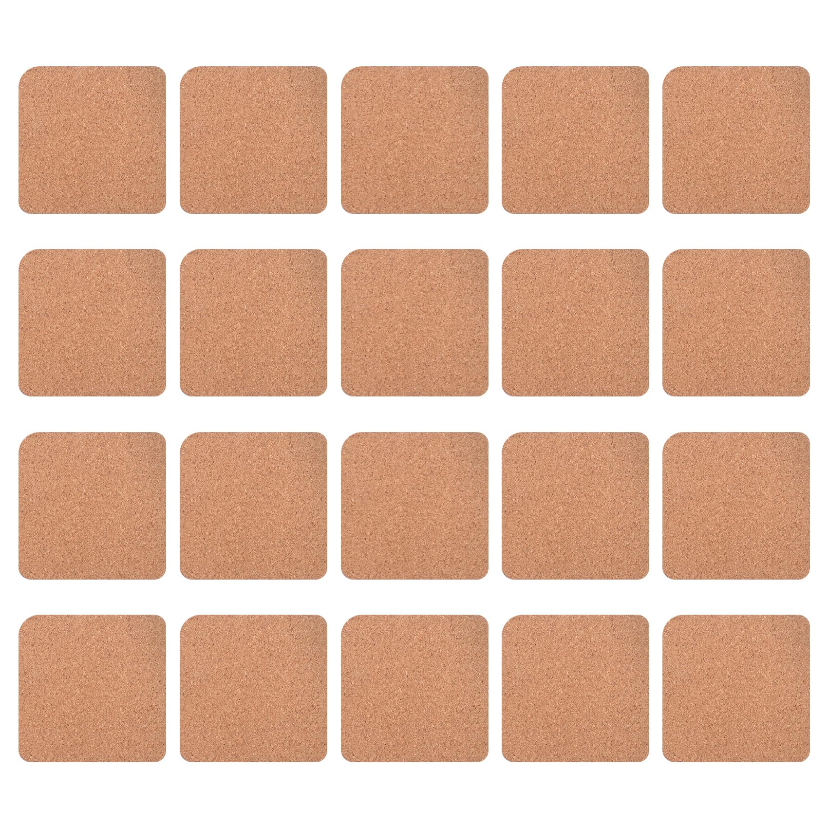 MOLERRI 20 PCS Sublimation Coasters Blank MDF Cork Backed Heat Transfer Coasters for DIY Painting Art Crafts,