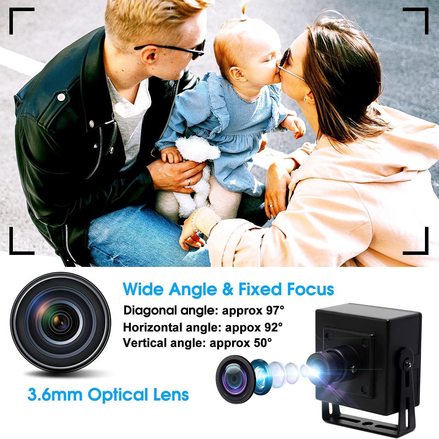 Svpro Webcam USB 1080P HD fotocamera 30fps/60fps/100fps, telecamera video ad alta velocità per Live Streaming, piccola fotocamera esterna per computer portatile, webcam USB2.0 UVC a parete e montaggio