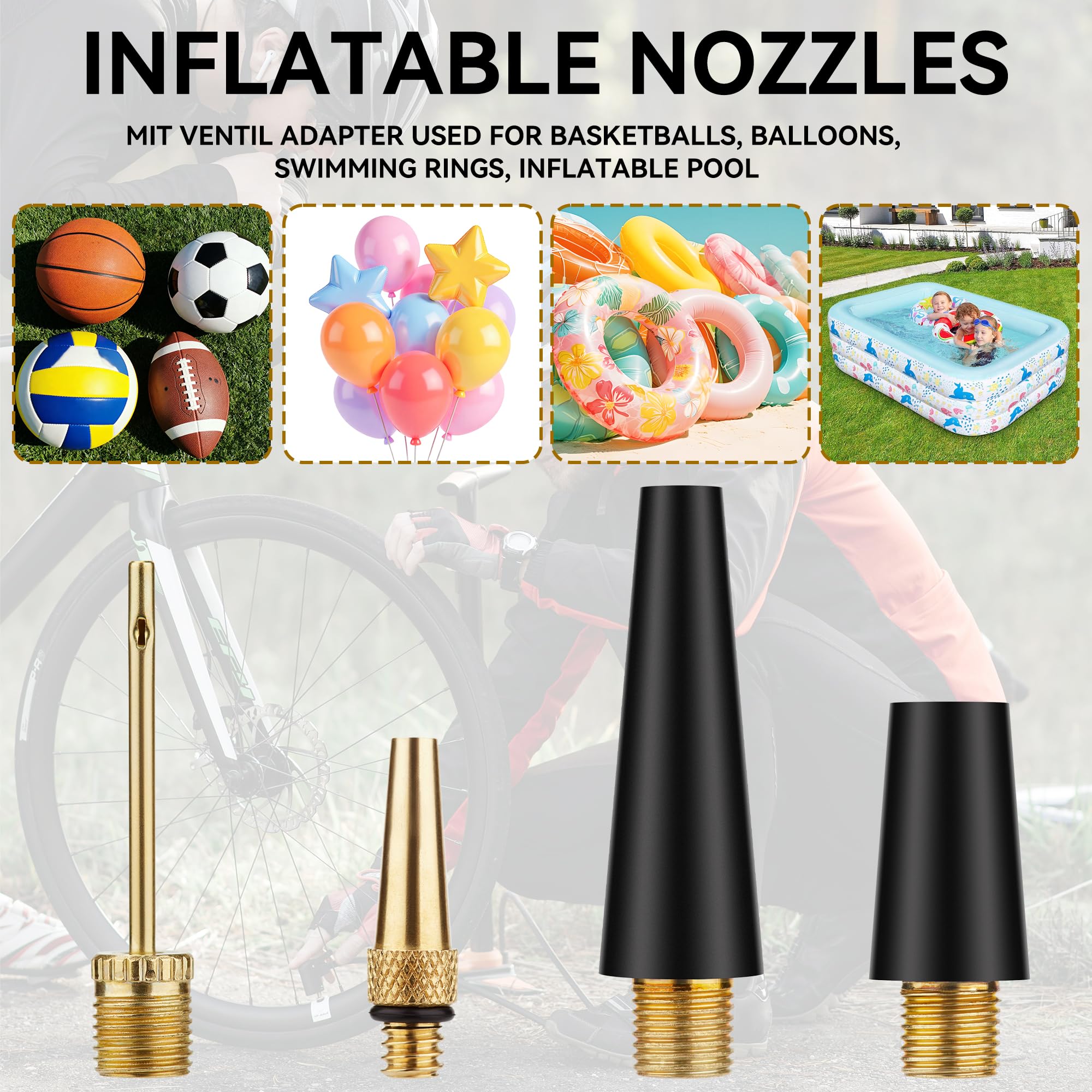 DDJ Set di adattatori per valvole Presta a Schrader, kit da 21 pezzi in ottone con aghi per pompa a sfera, universale, per biciclette e scooter elettrici