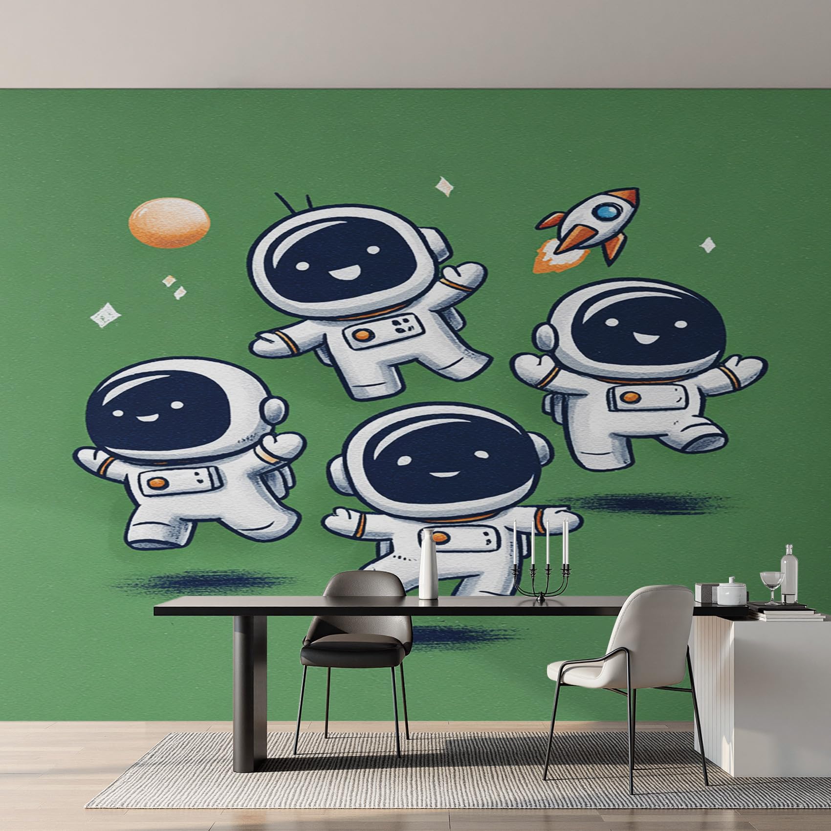 Papier peint panoramique astronaute pour chambre enfant 250x175 cm